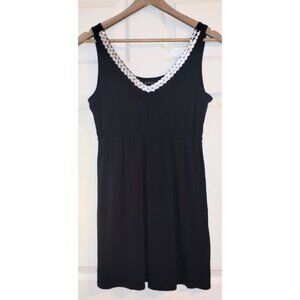 NWT New York & Company Adorned Black Mini Dress with Empire Waist (Size Small)